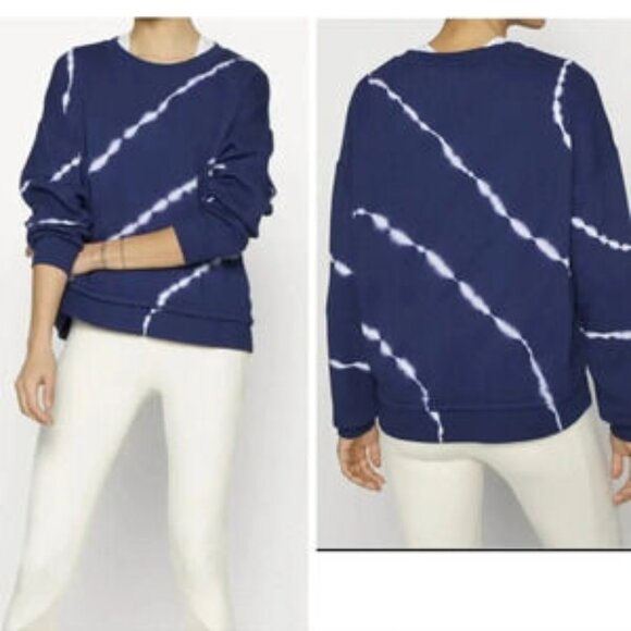 Athleta Sundown Sweatshirt 2.0 Tie Dye in Eclipse Blue & White - Picture 1 of 14